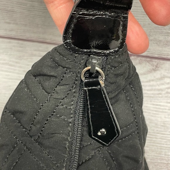 Vera Bradley Black Quilted Microfiber Shoulder Bag with Patented Leather Strap - Picture 3 of 14